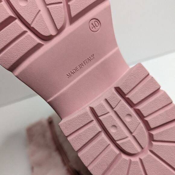 JW Anderson Ecofur Ankle Boots in Pale Pink | Size 40